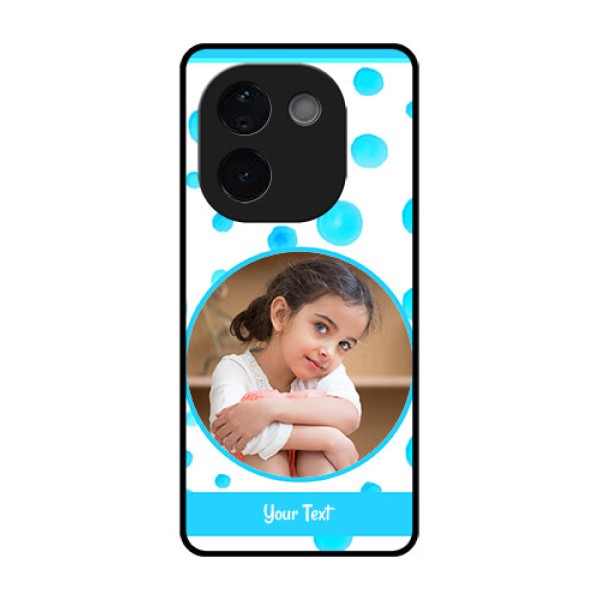 iQOO Z9s Pro 5G Custom Glass Phone CaseBlue Bubbles Pattern Design iQOO Z9s Pro 5G Custom Glass Phone CaseBlue Bubbles Pattern Design