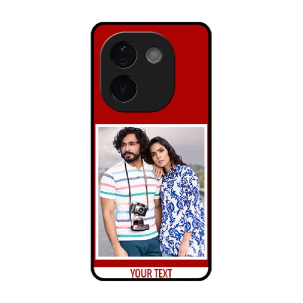 iQOO Z9s Pro 5G Custom Glass Phone CaseRed Color Design