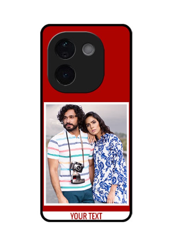 iQOO Z9s Pro 5G Custom Glass Phone CaseRed Color Design