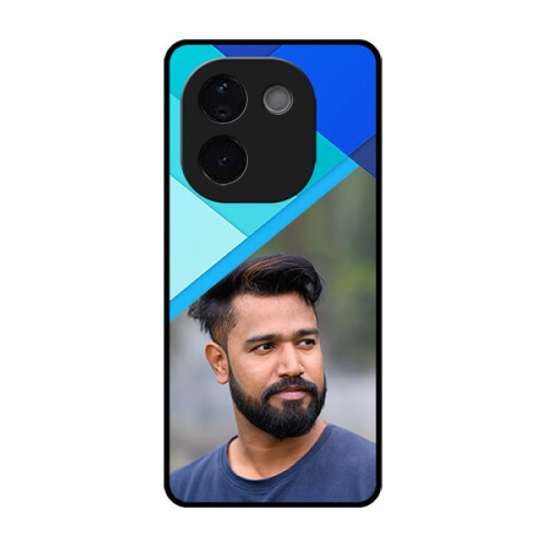 iQOO Z9s Pro 5G Custom Glass Phone CaseBlue Pattern Design