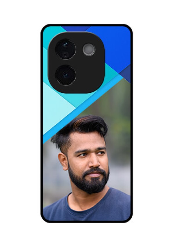 iQOO Z9s Pro 5G Custom Glass Phone CaseBlue Pattern Design