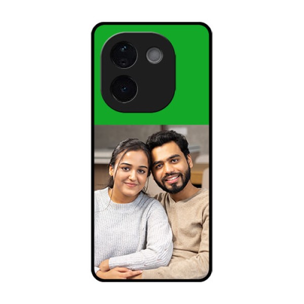 iQOO Z9s Pro 5G Custom Glass Phone CaseGreen Pattern Design