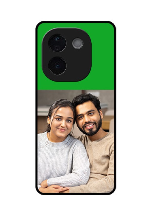 iQOO Z9s Pro 5G Custom Glass Phone CaseGreen Pattern Design