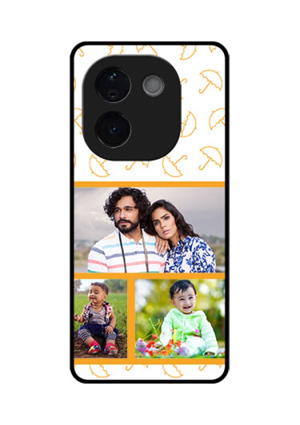 iQOO Z9s Pro 5G Custom Glass Phone CaseYellow Pattern Design