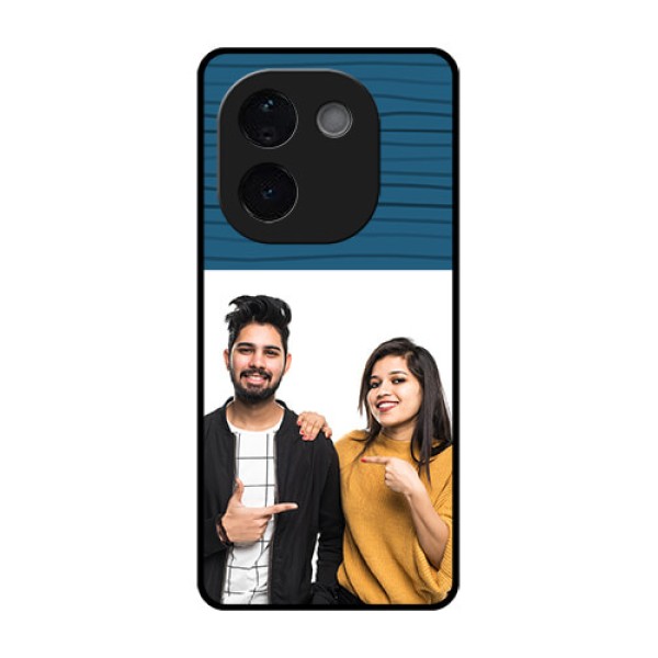 iQOO Z9s Pro 5G Custom Glass Phone CaseBlue Pattern Cover Design iQOO Z9s Pro 5G Custom Glass Phone CaseBlue Pattern Cover Design