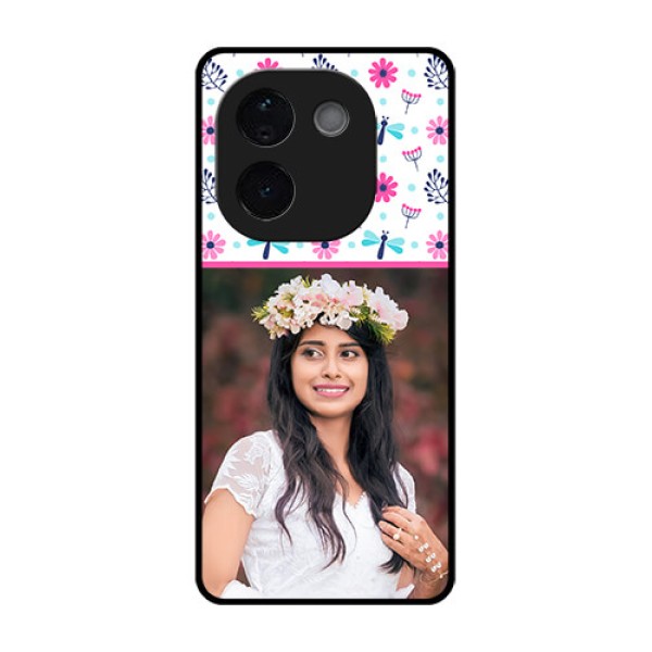 iQOO Z9s Pro 5G Custom Glass Phone CaseColorful Flower Design