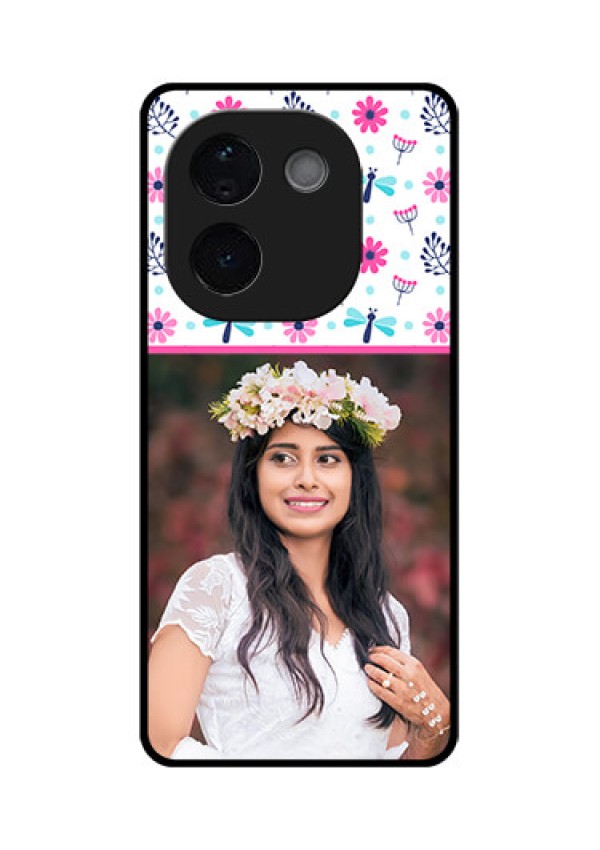 iQOO Z9s Pro 5G Custom Glass Phone CaseColorful Flower Design