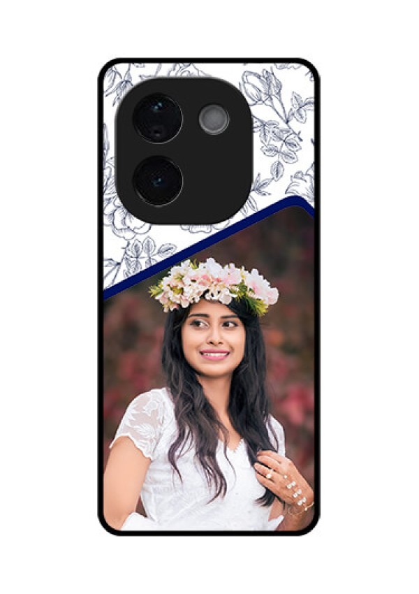 iQOO Z9s Pro 5G Custom Glass Phone CaseClassy Floral Design