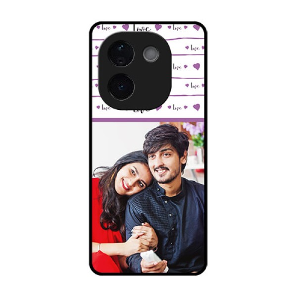iQOO Z9s Pro 5G Custom Glass Phone CaseCouples Heart Design