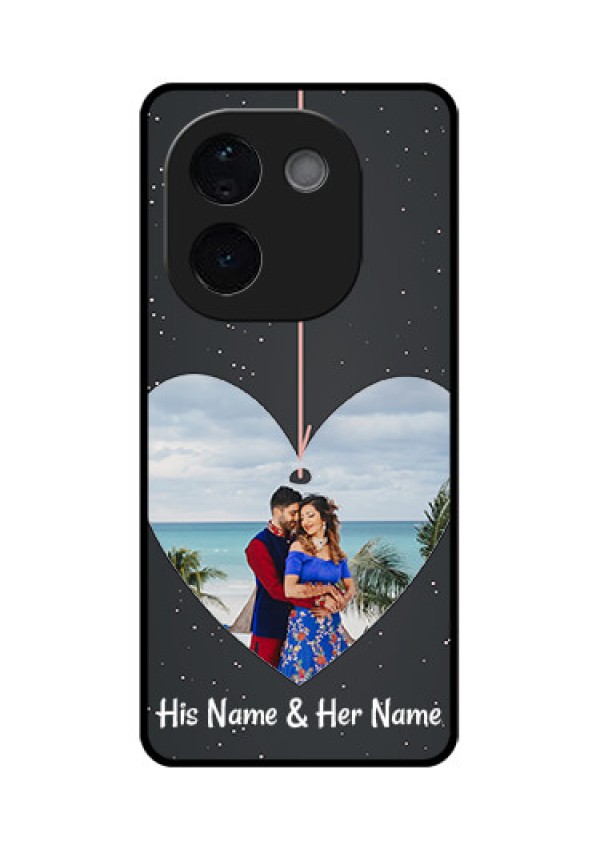 iQOO Z9s Pro 5G Custom Glass Phone CaseHanging Heart Design