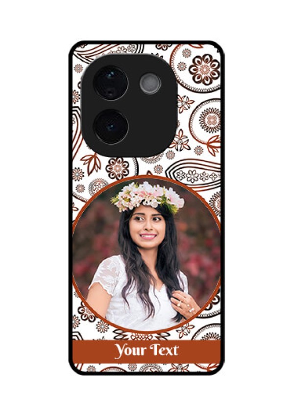 iQOO Z9s Pro 5G Custom Glass Phone CaseAbstract Flower Design