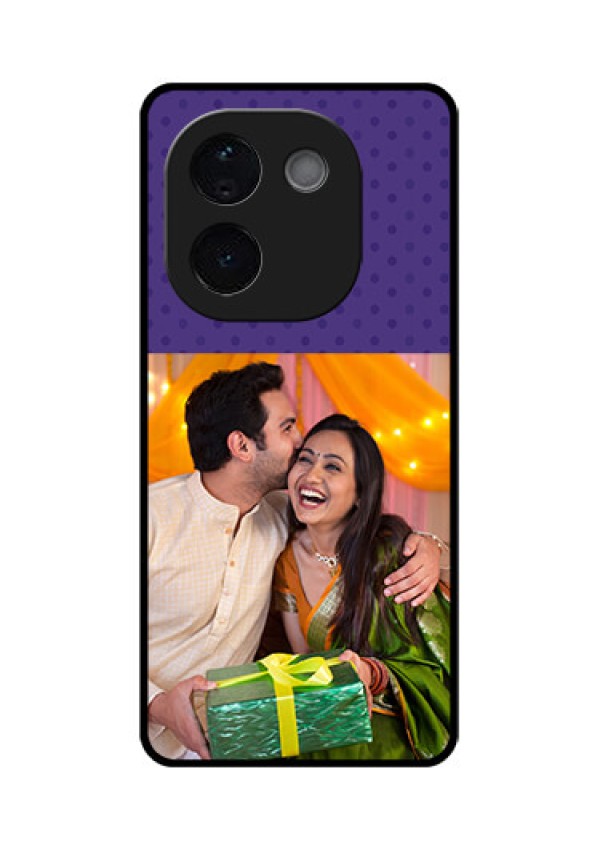 iQOO Z9s Pro 5G Custom Glass Phone CaseViolet Colored Pattern Design