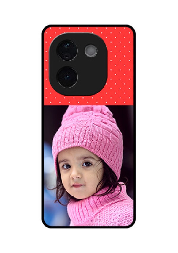 iQOO Z9s Pro 5G Custom Glass Phone CaseRed Pattern Design