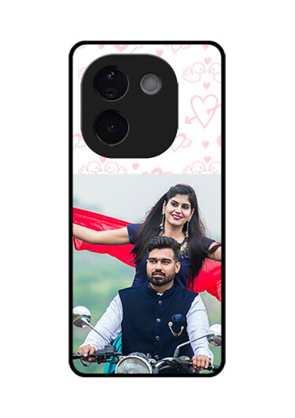 iQOO Z9s Pro 5G Custom Glass Phone CasePink Flying Heart Design