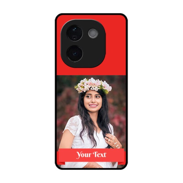 iQOO Z9s Pro 5G Custom Glass Phone CaseSimple Red Color Design iQOO Z9s Pro 5G Custom Glass Phone CaseSimple Red Color Design