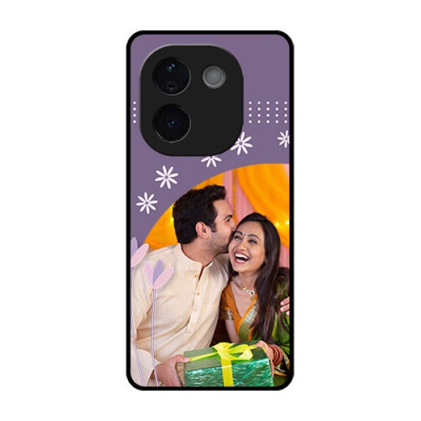 iQOO Z9s Pro 5G Custom Glass Phone CaseLavender Flowers Design