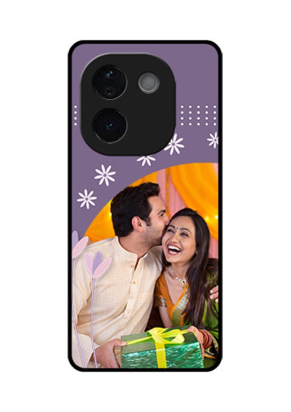 iQOO Z9s Pro 5G Custom Glass Phone CaseLavender Flowers Design