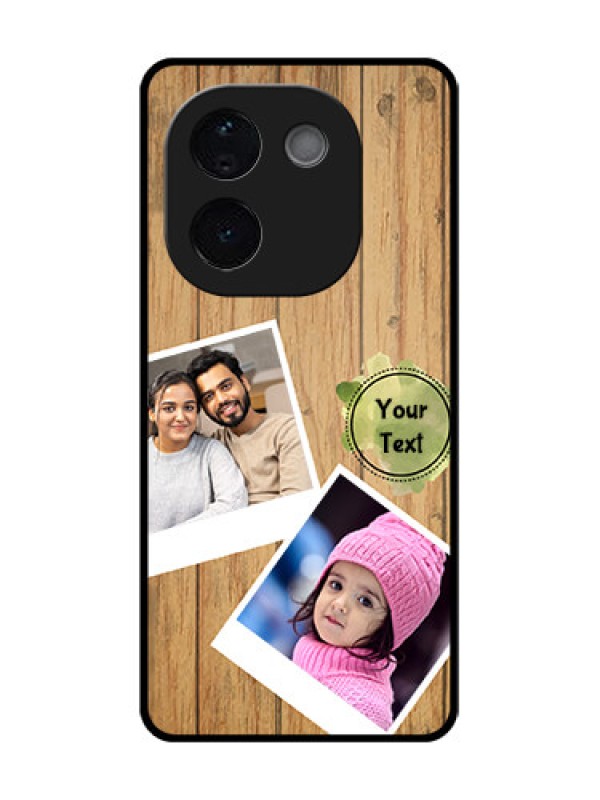 Custom iQOO Z9s Pro 5G Custom Glass Phone CaseWooden Texture Design