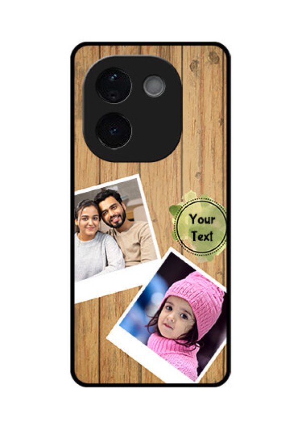 iQOO Z9s Pro 5G Custom Glass Phone CaseWooden Texture Design