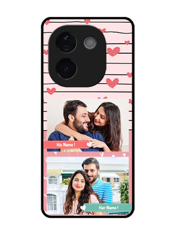 Custom iQOO Z9s Pro 5G Custom Glass Phone CasePhoto With Heart Design