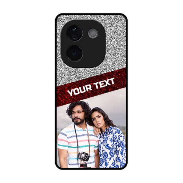 iQOO Z9s Pro 5G Custom Glass Phone CaseImage Holder With Glitter Strip Design iQOO Z9s Pro 5G Custom Glass Phone CaseImage Holder With Glitter Strip Design