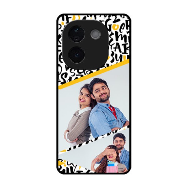 iQOO Z9s Pro 5G Custom Glass Phone CaseLetters Pattern Design