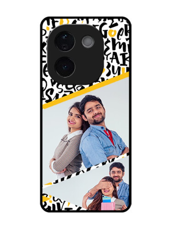 Custom iQOO Z9s Pro 5G Custom Glass Phone CaseLetters Pattern Design