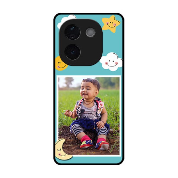 iQOO Z9s Pro 5G Custom Glass Phone CaseSmiley Kids Stars Design iQOO Z9s Pro 5G Custom Glass Phone CaseSmiley Kids Stars Design