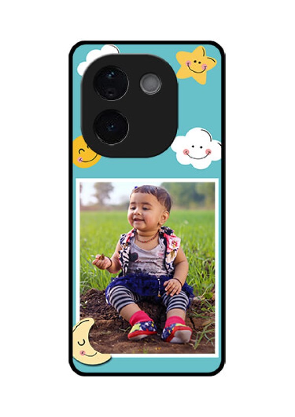 iQOO Z9s Pro 5G Custom Glass Phone CaseSmiley Kids Stars Design