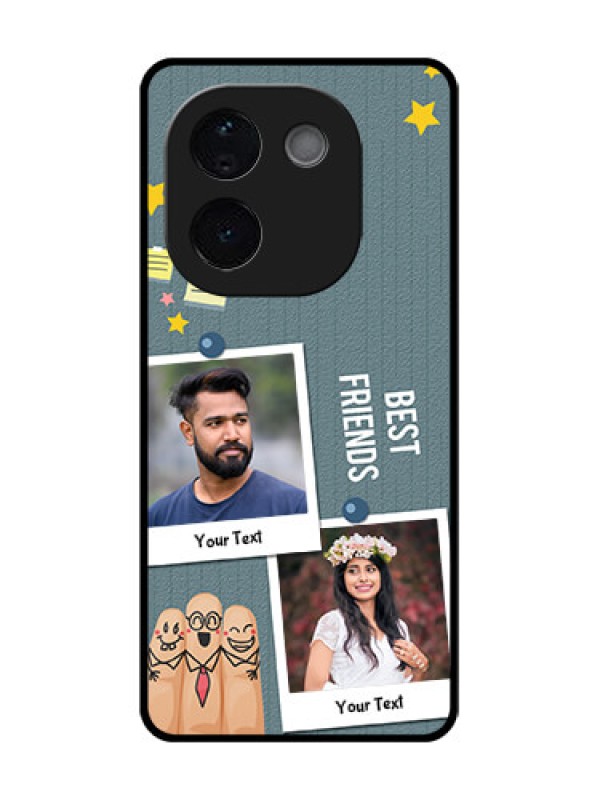 Custom iQOO Z9s Pro 5G Custom Glass Phone CaseSticky Frames And Friendship Design