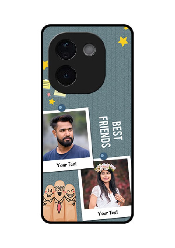 iQOO Z9s Pro 5G Custom Glass Phone CaseSticky Frames And Friendship Design