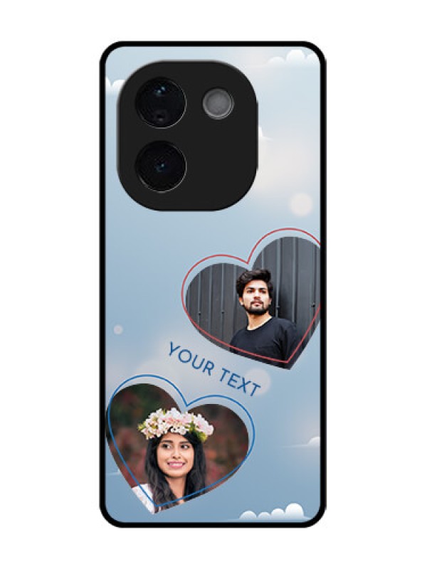 Custom iQOO Z9s Pro 5G Custom Glass Phone CaseBlue Color Couple Design