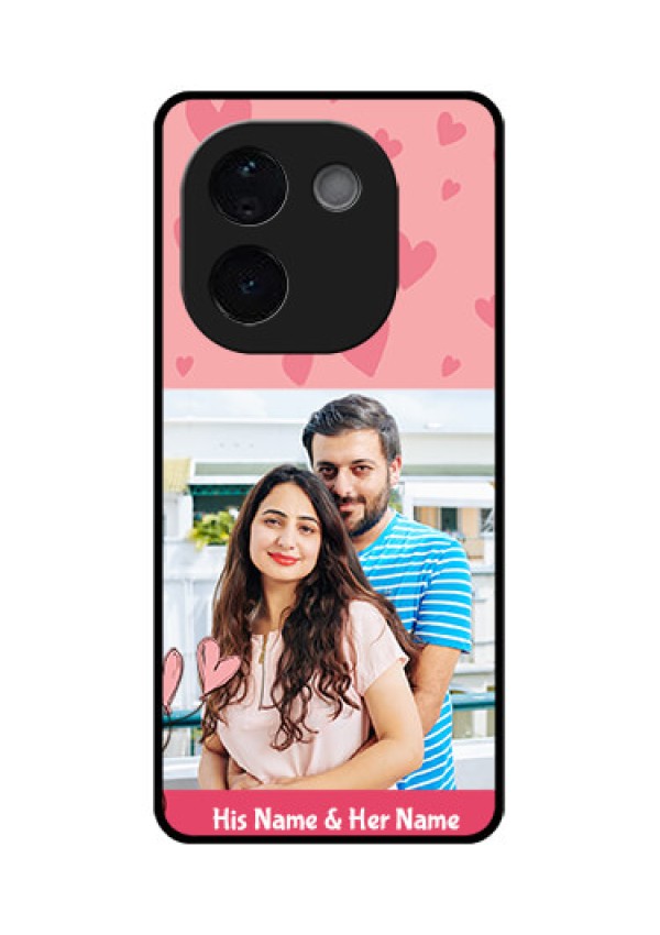 iQOO Z9s Pro 5G Custom Glass Phone CaseLove Design Peach Color