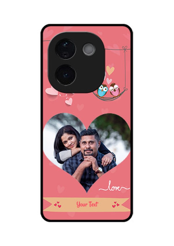 iQOO Z9s Pro 5G Custom Glass Phone CasePeach Color Love Design