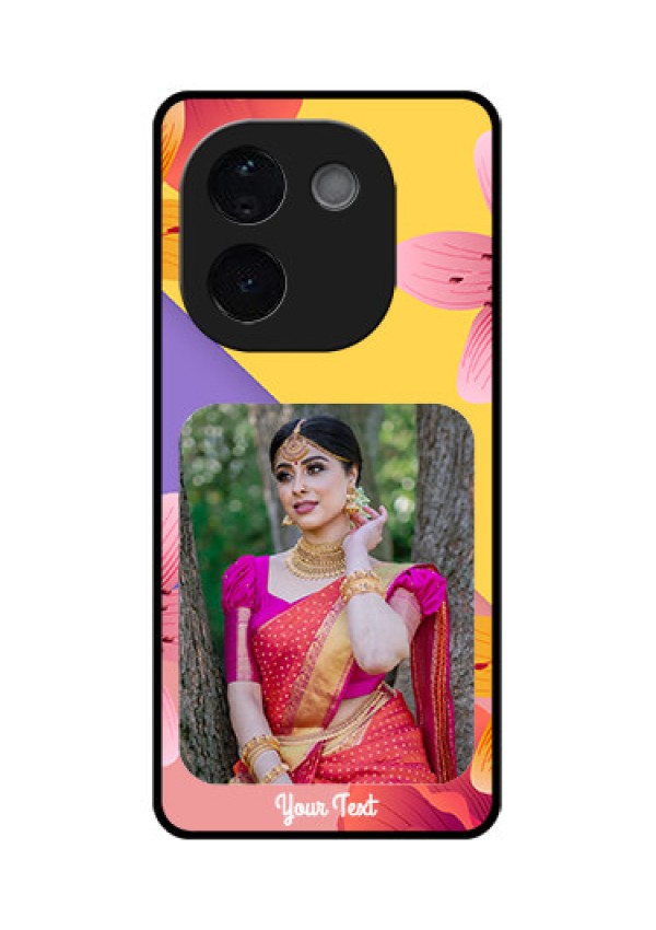 iQOO Z9s Pro 5G Custom Glass Phone Case3 Image With Vintage Floral Design