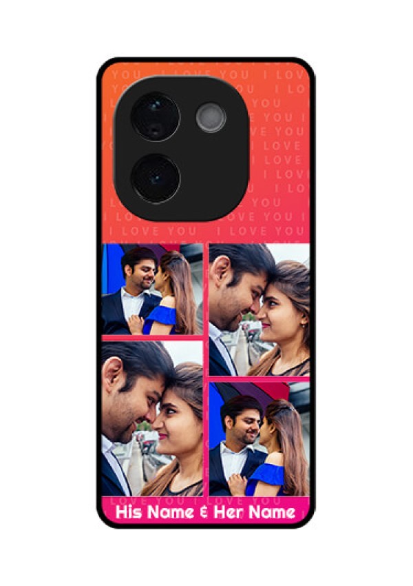 iQOO Z9s Pro 5G Custom Glass Phone CaseI Love You Pink Design