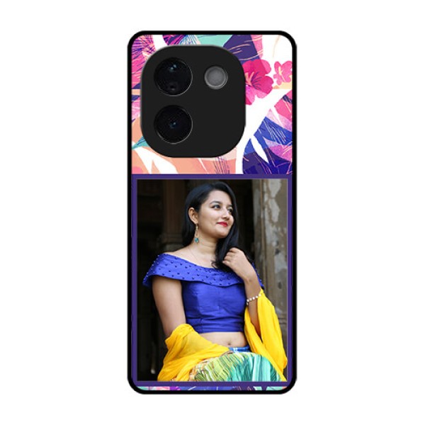 iQOO Z9s Pro 5G Custom Glass Phone CaseAbstract Floral Design