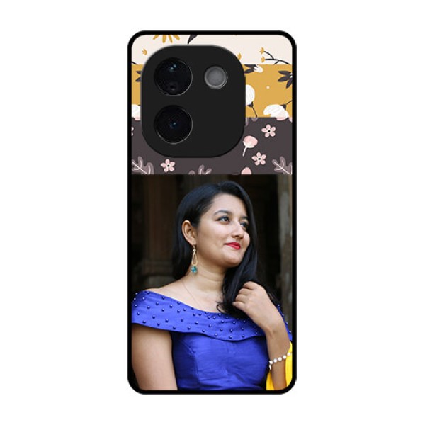 iQOO Z9s Pro 5G Custom Glass Phone CaseStylish Floral Design