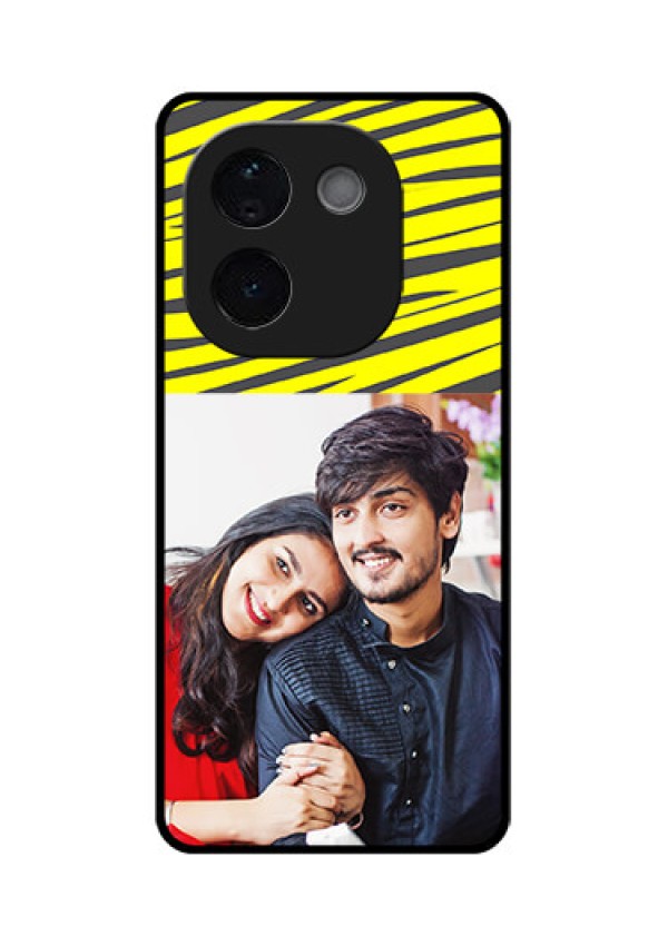 iQOO Z9s Pro 5G Custom Glass Phone CaseYellow Abstract Design