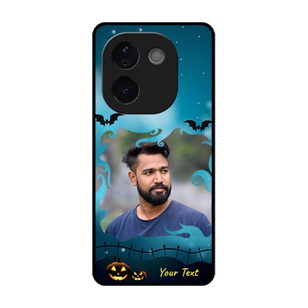iQOO Z9s Pro 5G Custom Glass Phone CaseHalloween Frame Design