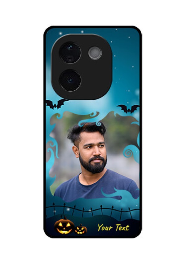 iQOO Z9s Pro 5G Custom Glass Phone CaseHalloween Frame Design