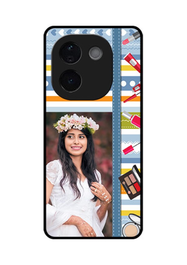 iQOO Z9s Pro 5G Custom Glass Phone CaseMakeup Icons Design