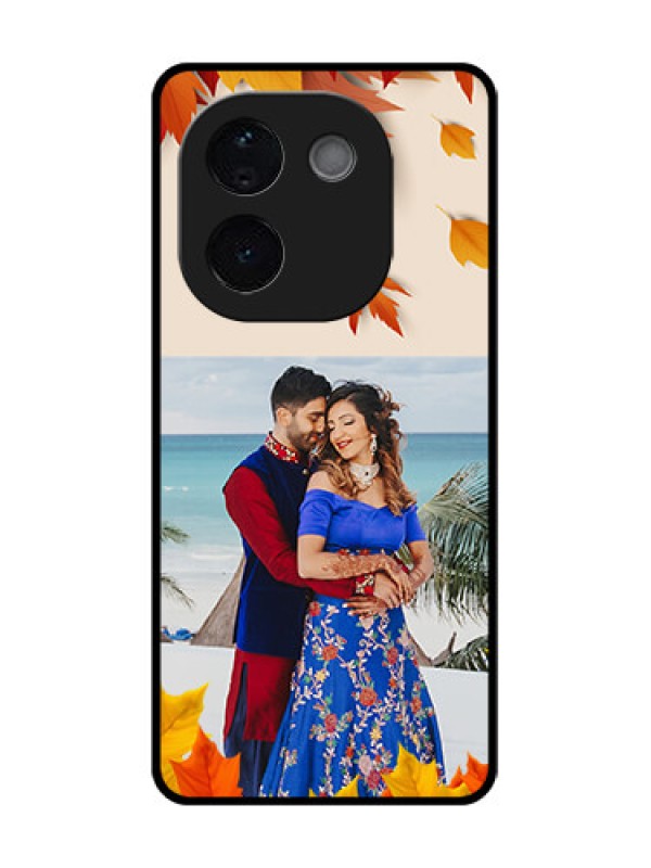 Custom iQOO Z9s Pro 5G Custom Glass Phone CaseAutumn Maple Leaves Design