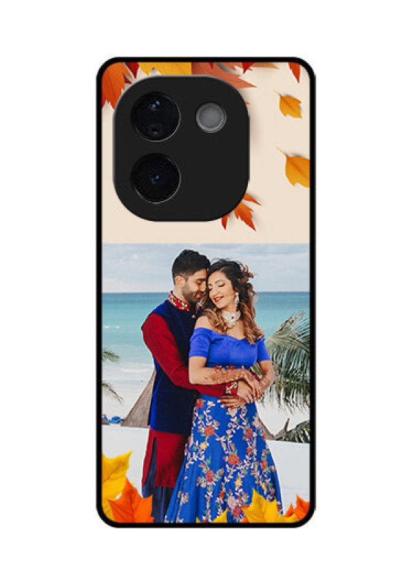 iQOO Z9s Pro 5G Custom Glass Phone CaseAutumn Maple Leaves Design