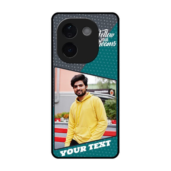 iQOO Z9s Pro 5G Custom Glass Phone CaseBackground Pattern Design With Quote