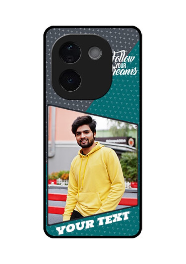 iQOO Z9s Pro 5G Custom Glass Phone CaseBackground Pattern Design With Quote