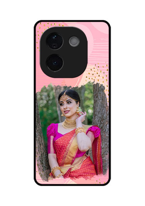 iQOO Z9s Pro 5G Custom Glass Phone CaseGold Glitter Splash Design