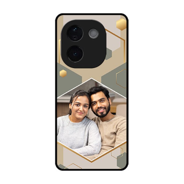 iQOO Z9s Pro 5G Custom Glass Phone CaseStylish Hexagon Pattern Design iQOO Z9s Pro 5G Custom Glass Phone CaseStylish Hexagon Pattern Design