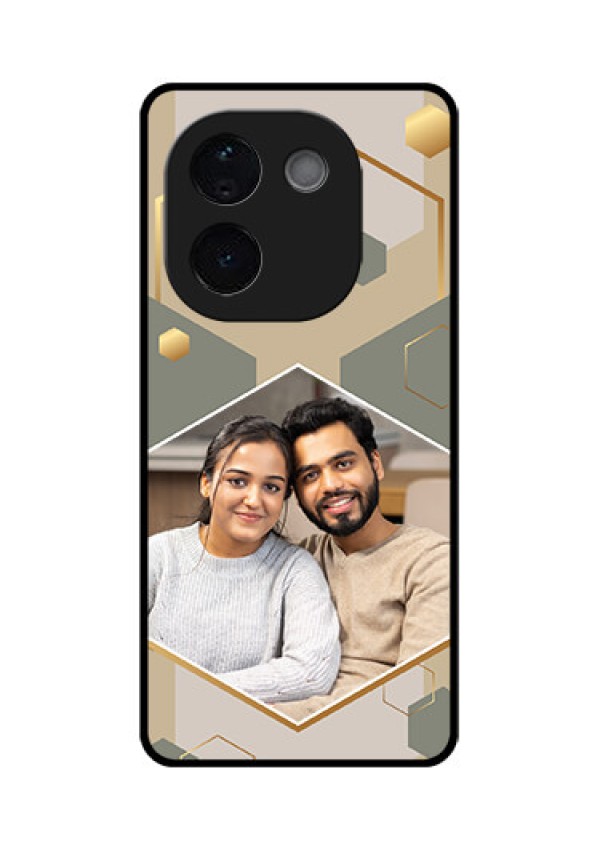 iQOO Z9s Pro 5G Custom Glass Phone CaseStylish Hexagon Pattern Design