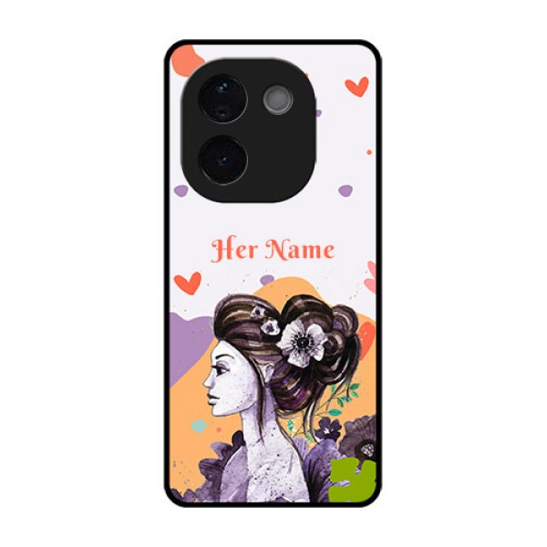 iQOO Z9s Pro 5G Custom Glass Phone CaseWoman And Nature Design